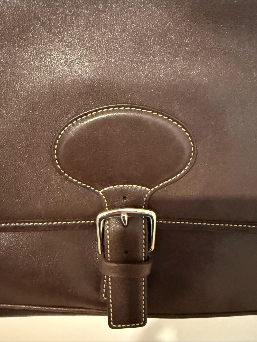Vintage Coach Hampton Messenger Bag Dark Brown Leather 7750